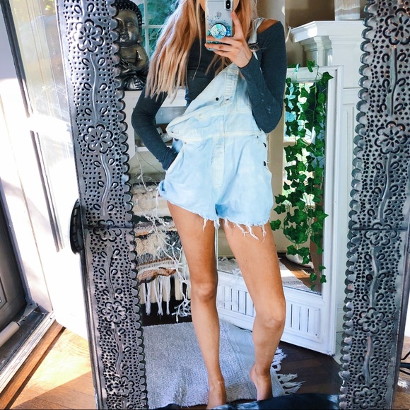 Denim - Light Washed Acid Washed Overalls